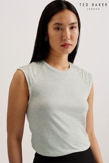Ted Baker Grey Kerinha Blouse With Shoulder Gathers (E06248) | £45