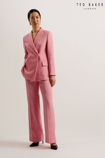 Ted Baker Pink Hiroko Oversized Double Breasted Blazer Coat (E06271) | £275