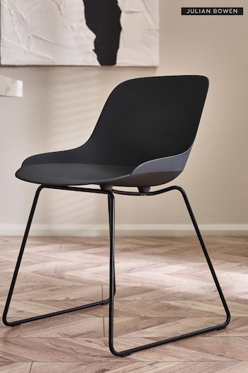 Julian Bowen Dark Grey Set Of 2 Rocco Chairs (E06370) | £170