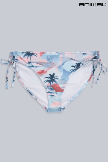 Animal Blue Iona Pale Tie Side Printed Bikini Bottoms (E06461) | £25