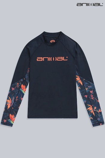 Animal Orange Lillie Printed Panel Rash Vest (E06483) | £32