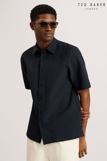 Ted Baker Black Verdon Seersucker Stripe Shirt (E06531) | £85