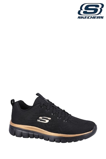 Skechers OVERLAY Black Graceful Get Connected Sports Trainers (E06540) | £65