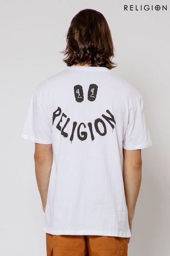 Religion White Smile T-Shirt (E06563) | £38