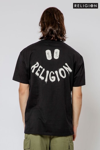Religion Black Smile T-Shirt (E06567) | £38