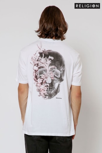 Religion White Cherubs Skull T-Shirt (E06569) | £38