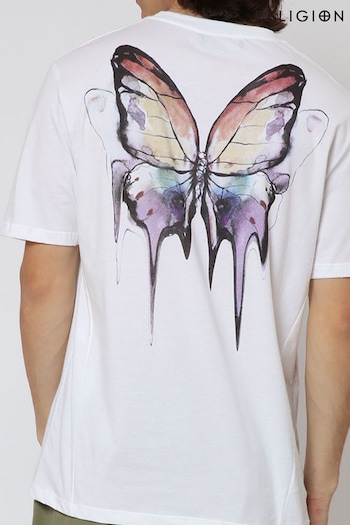 Religion White Butterfly T-Shirt (E06571) | £38