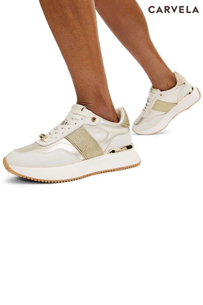 Buy Women s Carvela Gold Trainers Online Next UK