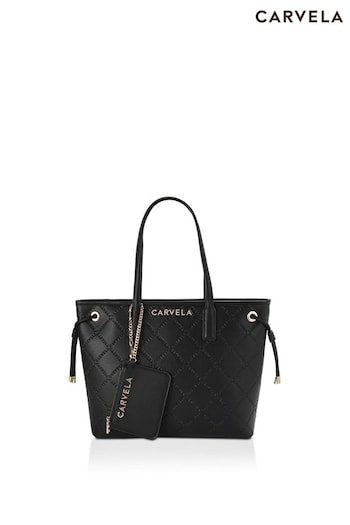 Carvela Quilted Carvela Tote Black Bag (E06648) | £89