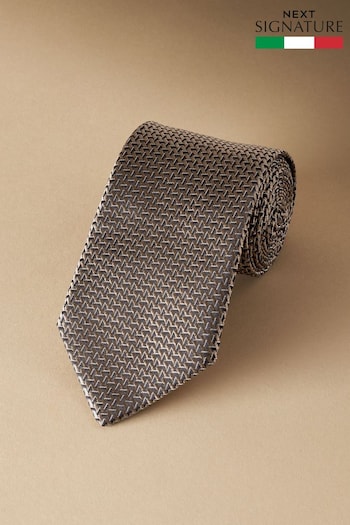 Yellow Gold/Navy Blue Geometric Signature Made In Italy Tie (E06666) | £30