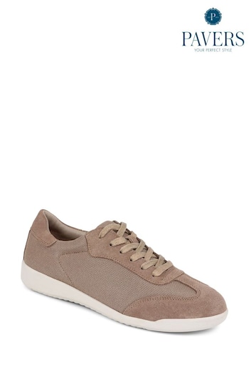 Pavers Natural Memory Foam Leather Trainers (E06722) | £38