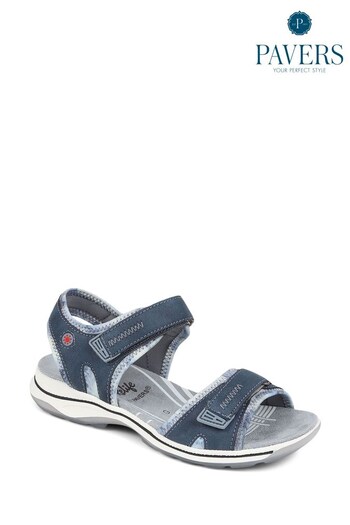 Pavers Blue Dual Strap Touch Fasten Sandals (E06727) | £40