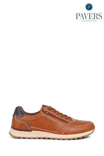 Pavers Lace-Up Brown Trainers (E06735) | £35