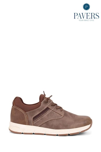 Pavers Natural Lace-Up Trainers (E06746) | £40
