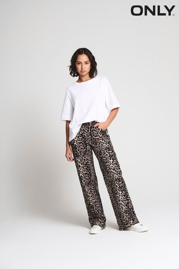 ONLY Animal Leopard Print Straight Leg Jeans (E06788) | £45