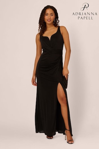 Adrianna Papell Novelty Knit Mermaid Black Gown (E06791) | £199