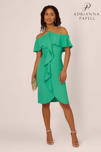 Adrianna Papell Green Neck-Chain Short Dress (E06803) | £159