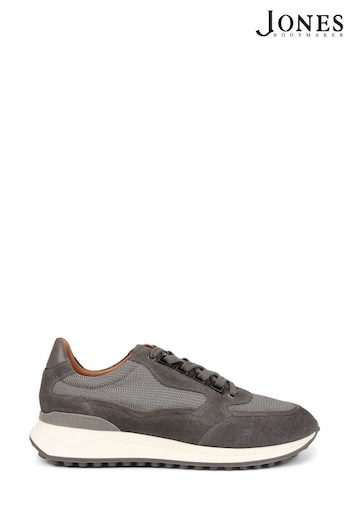 Jones Bootmaker Grey Stansted Lace-Up Trainers (E06958) | £99