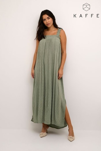 Kaffe Green Ronna Sleeveless Smock Maxi Dress (E07046) | £60