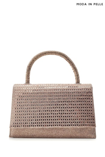 Moda in Pelle Gold Rubiana Top Handle Glitzy Small Bag celeb (E07078) | £79