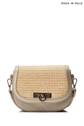 Moda in Pelle Gold Summer Cross-Body Bag With Feature Strap (E07089) | £79