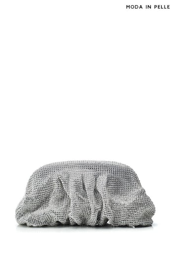 Moda in Pelle Silver Rihannon Jewel Soft Cluch Bag (E07090) | £89