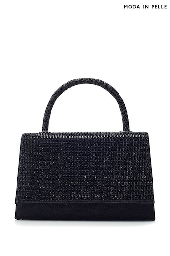 Moda in Pelle Rubiana Top Handle Glitzy Black Small Bag celeb (E07097) | £79