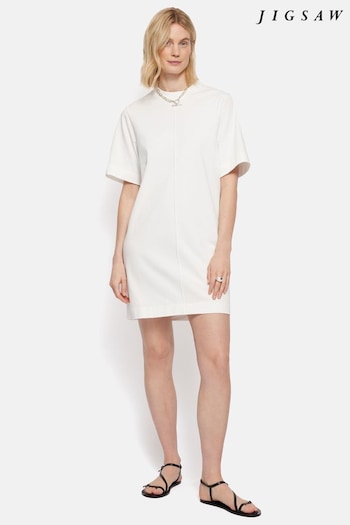 Jigsaw Cotton Riley White T-Shirt Dress (E07122) | £75