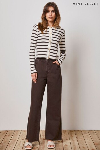 Mint Velvet Brown Relaxed Wide Tie jeans Dress (E07203) | £89