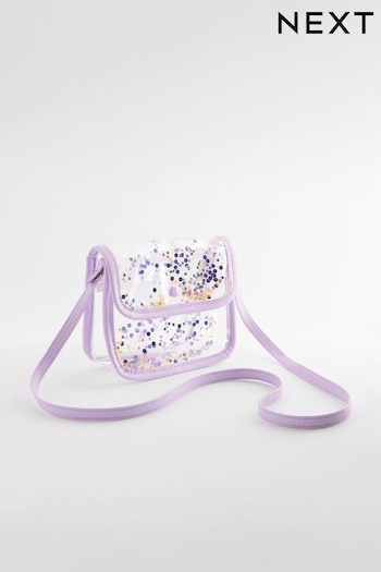 Bright Pink Shaker Sequin Transparent Cross-Body Bag (E07246) | £14