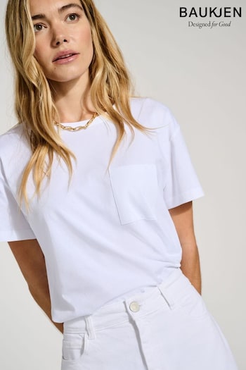 Baukjen Essentials Regenerative Cotton Perfect White T-Shirt (E07261) | £45