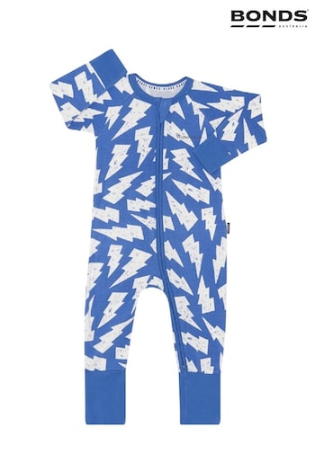 Bonds Blue Lightning Bolt Print Zip Sleepsuit (E07296) | £22