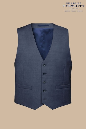 Charles Tyrwhitt Blue Adjustable Fit Italian Waistcoat (E07565) | £110