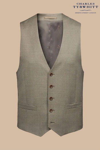 Charles Tyrwhitt Brown Adjustable Fit Italian Waistcoat (E07568) | £110