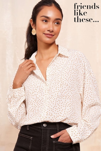 Nest of Tables Neutral Spot Long Sleeve Printed Shirt (E07583) | £35