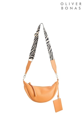 Oliver Bonas Orange Betty Zebra Crossbody Belt Bag (E07623) | £46