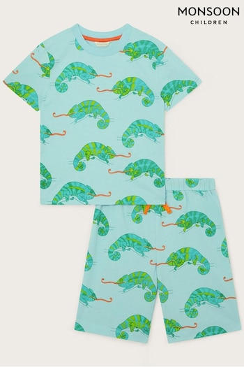 Monsoon Blue Chameleon Shorts and T-Shirt Set (E07764) | £18 - £20