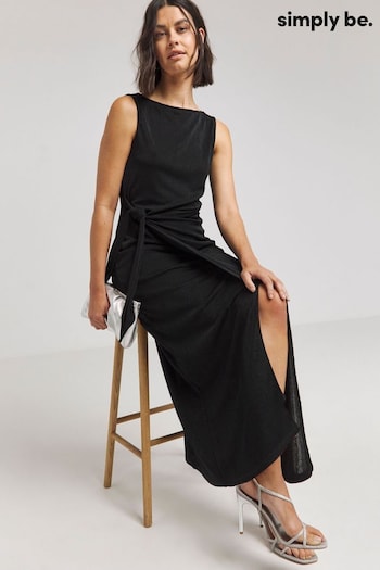 Simply Be Slinky Wrap Black Dress (E07900) | £38