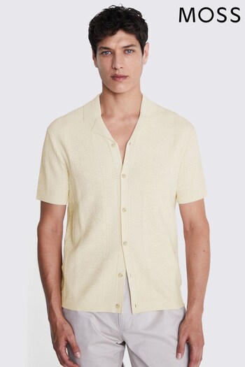 MOSS Natural Pointelle Knitted Shirt (E07921) | £70
