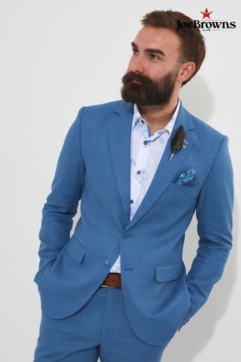 Joe Browns Blue Regular Fit Linen Suit: Jacket with Contrast Lining (E07935) | £115