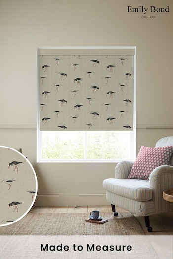 Emily Bond Charcoal Grey Oyster Catcher Made to Measure Roller Blind (E08029) | £58