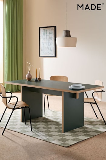 MADE.COM Dark Green Zayla Rectangle Fixed Dining Table (E08064) | £349