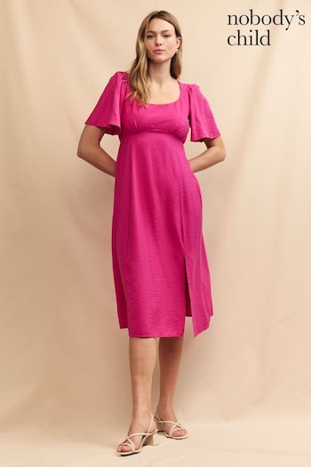 Nobodys Child Pink Plain Midi Dress (E08240) | £79