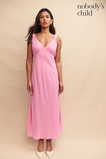 Nobodys Child Pink Hazel Midaxi Plain Dress (E08257) | £89