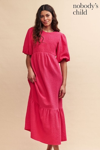 Nobodys Child Pink Kelsie Plain Midi Dress (E08264) | £69