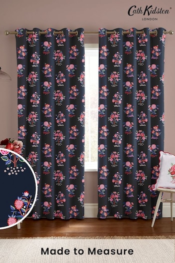 Cath Kidston Navy Blue Kingdom Posey Made to Measure Curtains (E08383) | £82