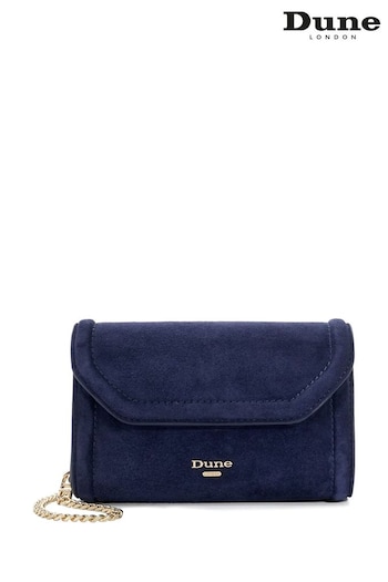 Dune London Blue Bellini Border Foldover Clutch Bag (E08389) | £70