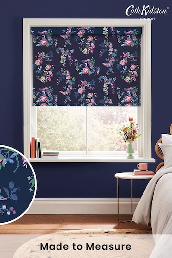 Cath Kidston Navy Blue Ribbon Roses Made to Measure Roller Blind (E08428) | £58