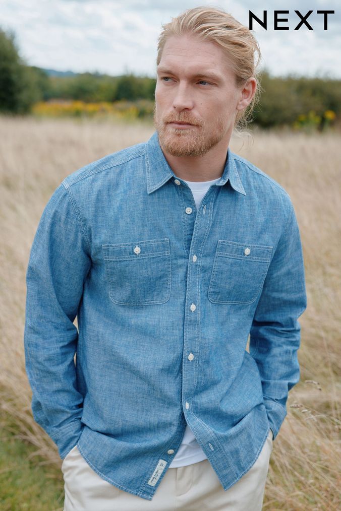 Shirt blue jeans store
