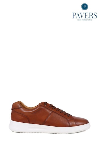 Pavers Leather Lace-Up Trainers (E08582) | £60